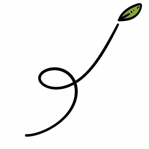 Ikona Zielonego Liścia Ilustracja Kreskówki — Zdjęcie stockowe
