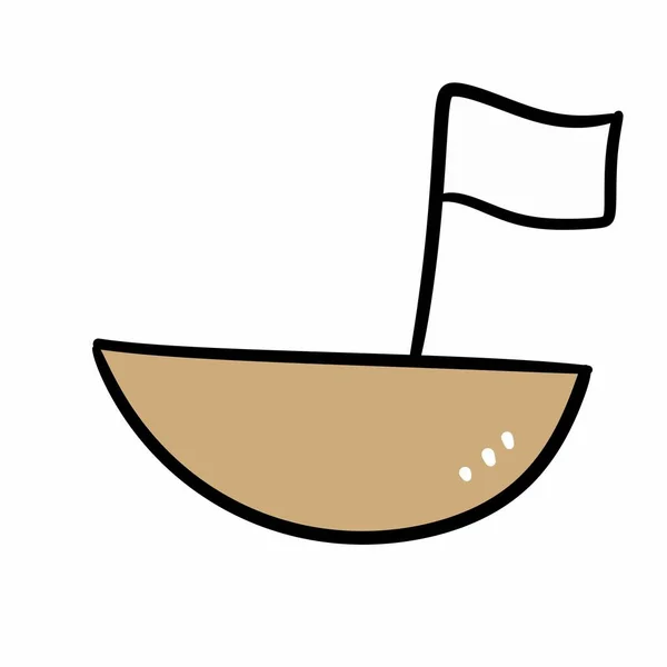 Canoe Καρτούν Λευκό Φόντο — Φωτογραφία Αρχείου