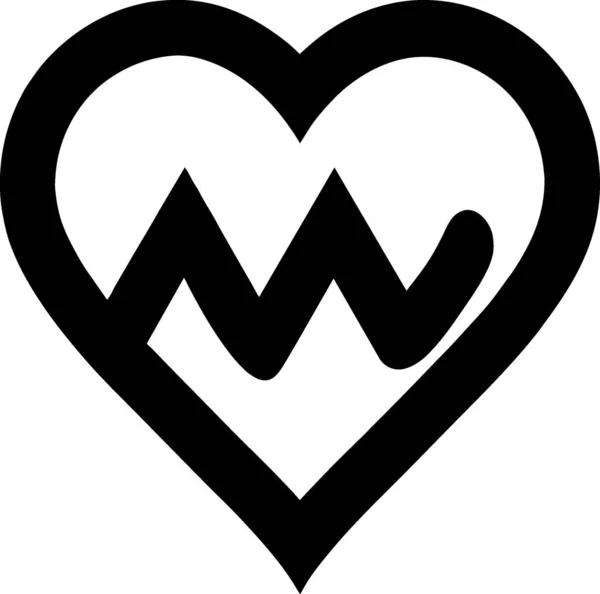 Black White Love Heart Romance Icon — Stock Photo, Image