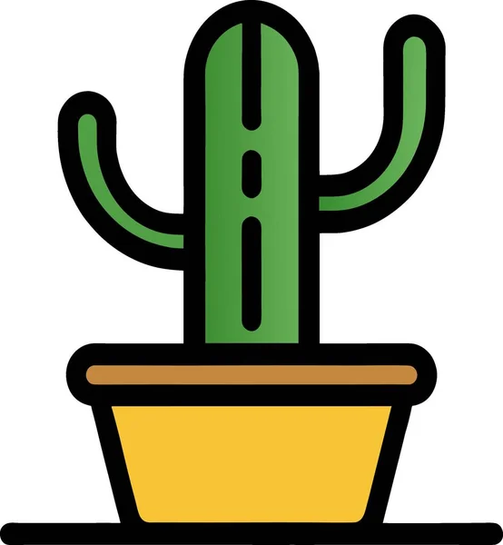 Kaktusz Ikon Rajzfilm Fehér Háttér — Stock Fotó