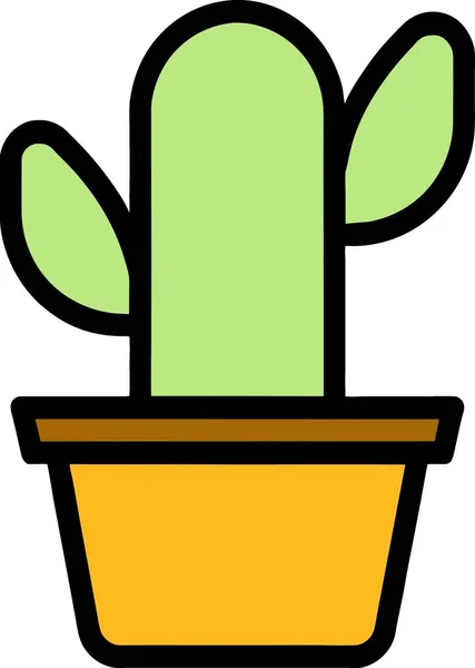 Icona Cactus Cartone Animato Sfondo Bianco — Foto Stock