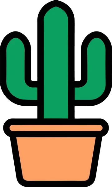 Kaktus Ikone Karikatur Auf Weißem Hintergrund — Stockfoto
