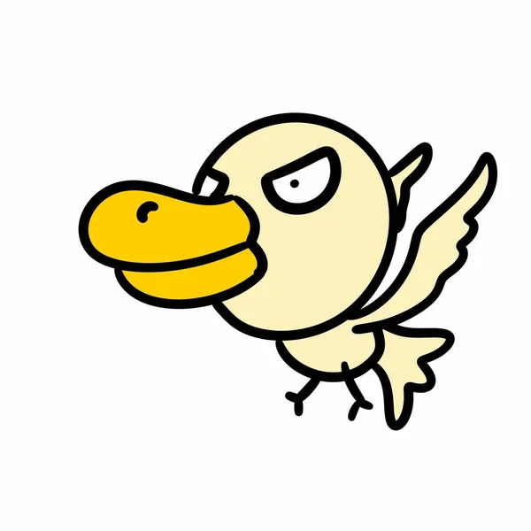 Иллюстрация Мультяшной Жёлтой Птицы — стоковое фото
