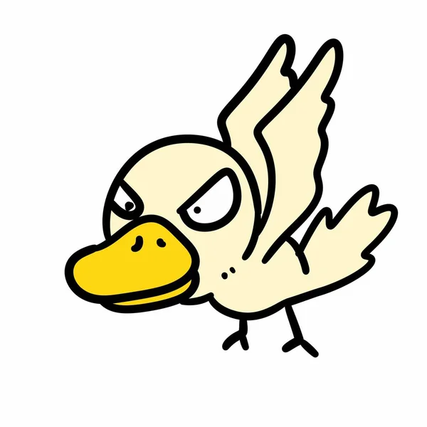 Ilustracja Ptaka Żółtego Kreskówki — Zdjęcie stockowe