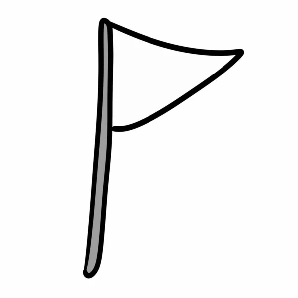 Mão Desenhada Doodle Bandeira Dos Desenhos Animados Fundo Branco — Fotografia de Stock