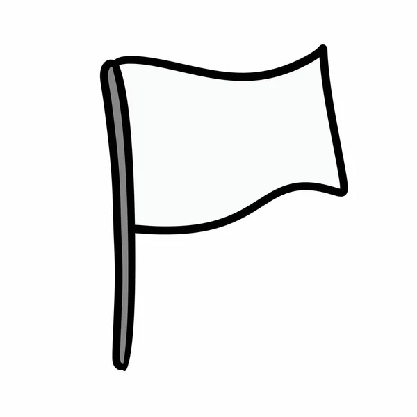 Handritade Klotter Tecknad Flagga Vit Bakgrund — Stockfoto