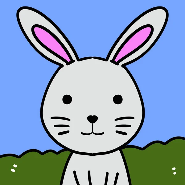 Sevimli Tavşan Hayvan Çizgi Film Karakteri — Stok fotoğraf