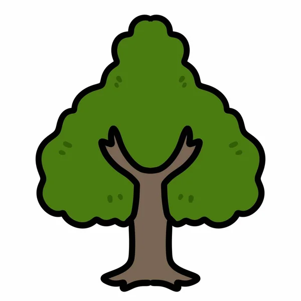 Baum Doodle Vektor Symbol — Stockfoto