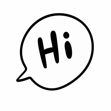 beyaz arkaplanda metin hi