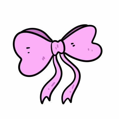 Beyaz arkaplanda basit pembe fiyonk