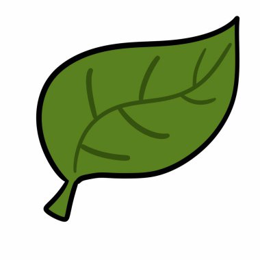 Beyaz arkaplanda yaprak karikatürü