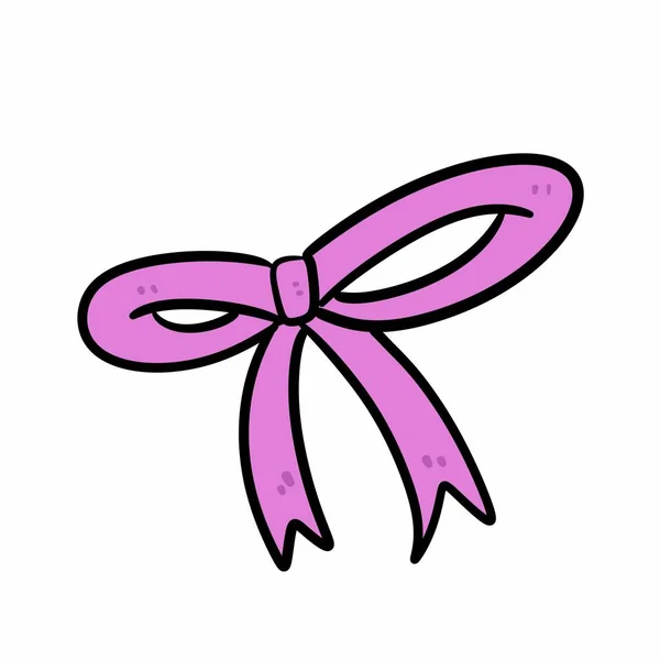 Simple Pink Bow White Background — Stock Photo, Image