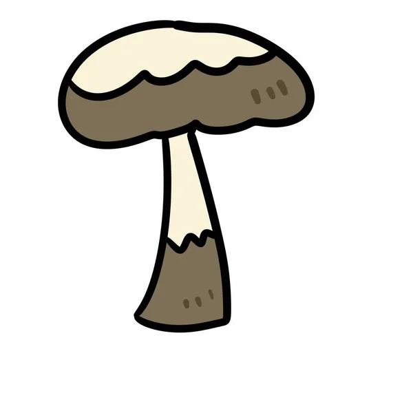 白色背景上的蘑菇卡通 — 图库照片