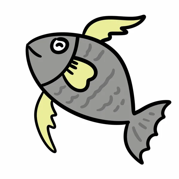 Fisch Karikatur Auf Weißem Hintergrund — Stockfoto