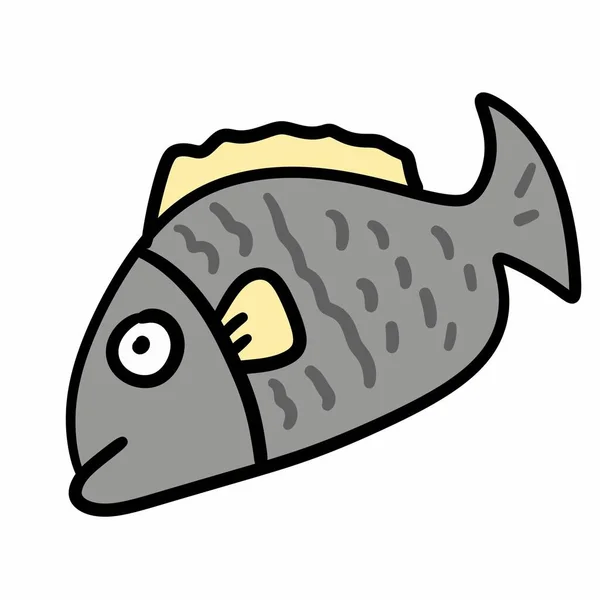 Fisch Karikatur Auf Weißem Hintergrund — Stockfoto