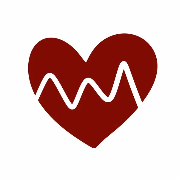 Beyaz Arkaplanda Kalp Atışı Simgesi — Stok fotoğraf