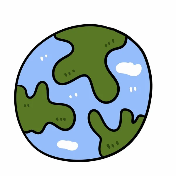 earth day, doodle icon on white background