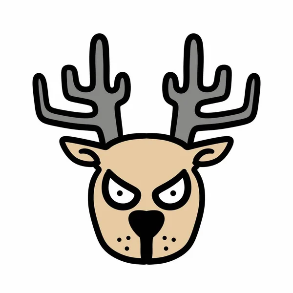 Cute Deer Head Cartoon White Background — Stock Photo, Image