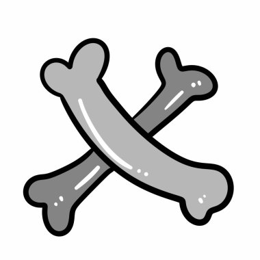 El çizimi karikatür çizimi kemik işareti 