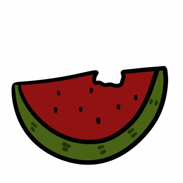 Wassermelone Frisches Obst Ikone Cartoon Illustration — Stockfoto