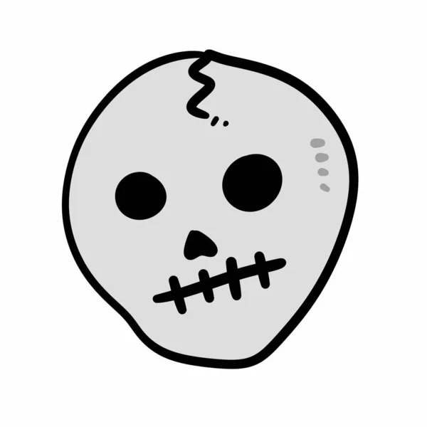 Skull Cartoon White Background — Stock Photo, Image