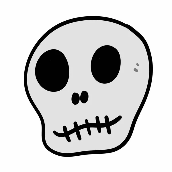 Skull Cartoon White Background — Stock Photo, Image