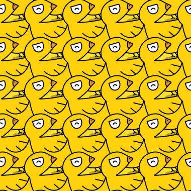 Kusursuz karikatür karalama kuş desenli arka plan 