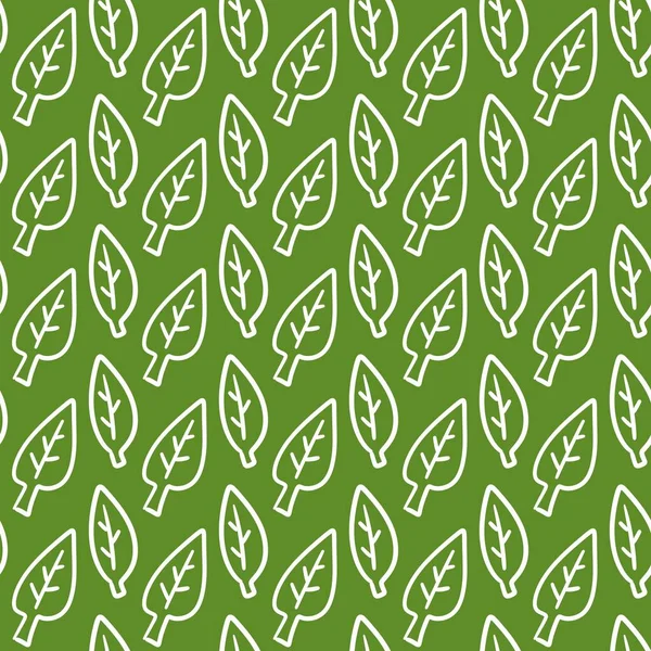 Yeşil Yapraklı Kusursuz Desen Arkaplan Illüstrasyonu — Stok fotoğraf
