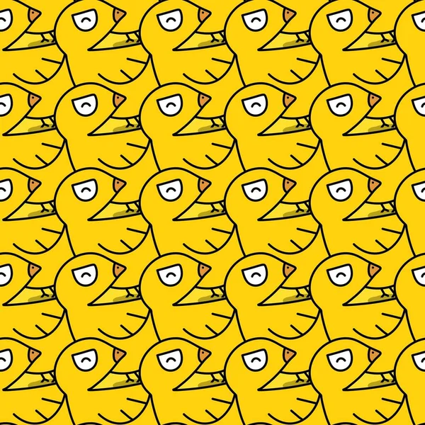 Seamless Cartoon Doodle Bird Pattern Background — Stock Photo, Image