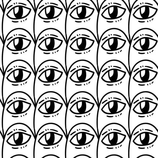 Padrão Sem Costura Olhos Monstro Desenhos Animados — Fotografia de Stock