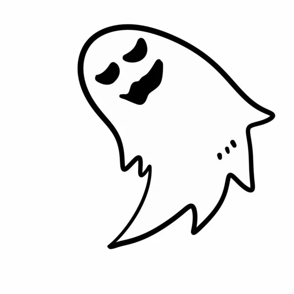 Assustador Halloween Fantasma Cartoon Fundo Branco — Fotografia de Stock