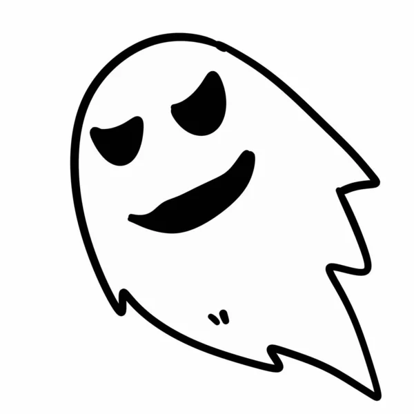 Spöklik Halloween Spöket Tecknad Vit Bakgrund — Stockfoto