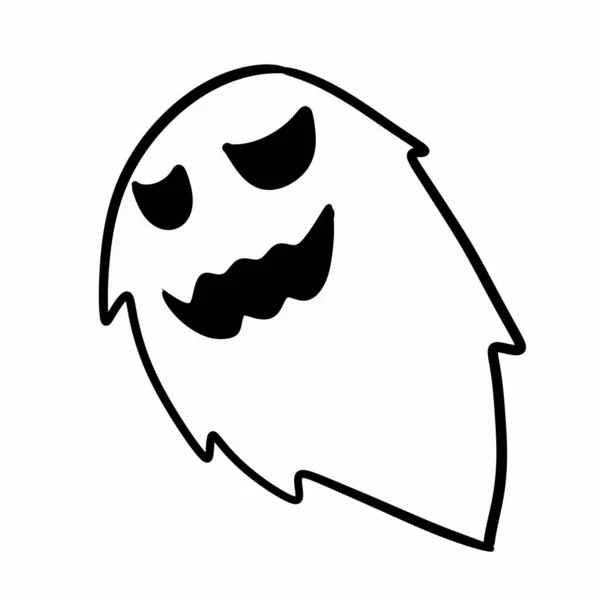 Kísérteties Halloween Szellem Rajzfilm Egy Fehér Háttér — Stock Fotó