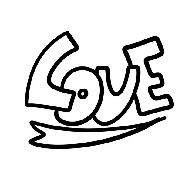 Ručně Psané Písmo Nápis Láska Srdce Ručně Kreslené Kaligrafie — Stock fotografie