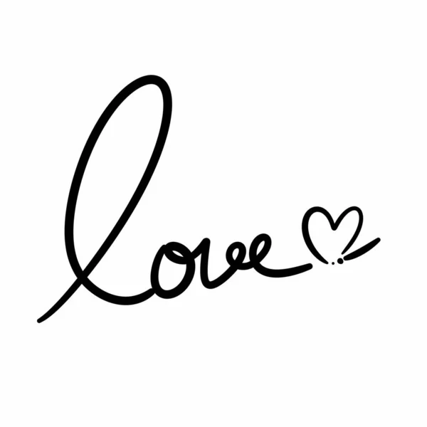 Letra Escrita Mano Inscripción Amor Corazón Caligrafía Dibujada Mano —  Fotos de Stock