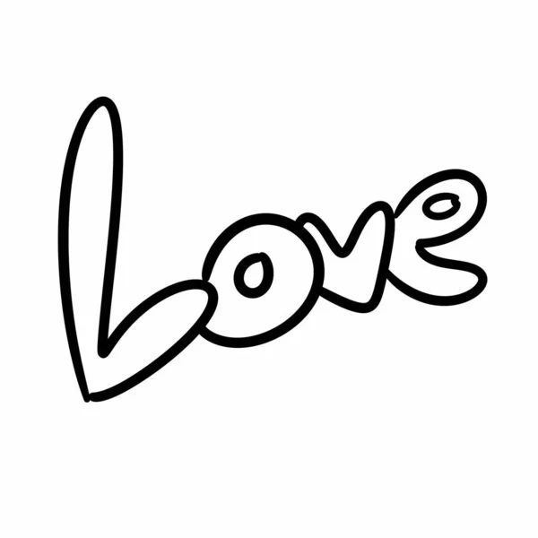 Ručně Psané Písmo Nápis Láska Srdce Ručně Kreslené Kaligrafie — Stock fotografie