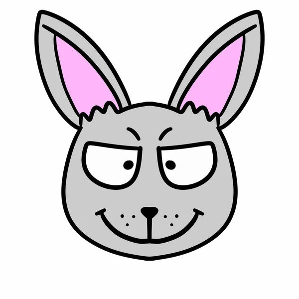 Cara Conejo Icono Dibujos Animados Diseño Cabeza Animal Naturaleza Tema — Foto de Stock
