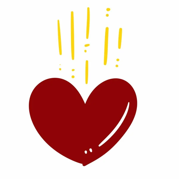 Desenho Animado Retro Cor Plana Coração — Fotografia de Stock