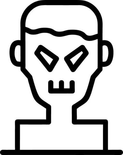 Avatar Zombie Webb Ikon Enkel Illustration — Stockfoto