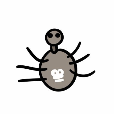 Şirin karalama örümceği ikonu. El çizimi çizimi. beyaz arkaplanda izole. 