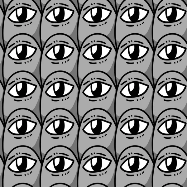 Oczy Potwór Kreskówka Bez Szwu Wzór Tło — Zdjęcie stockowe