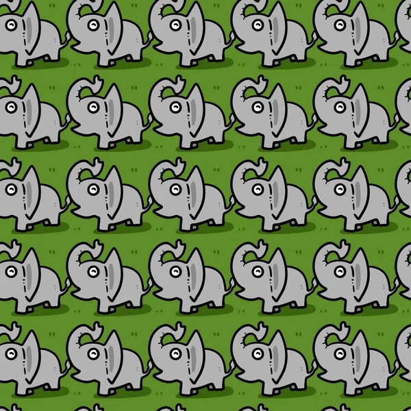 Patrón Sin Costuras Con Lindo Elefante Dibujos Animados — Foto de Stock