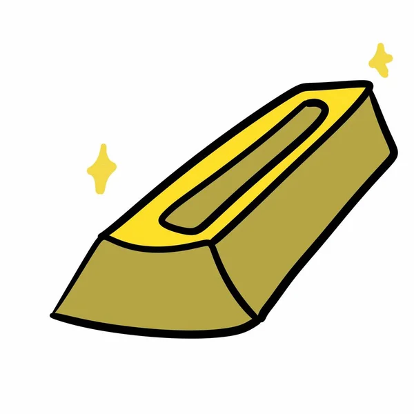 Gouden Staaf Icoon Cartoon Stijl Illustratie — Stockfoto