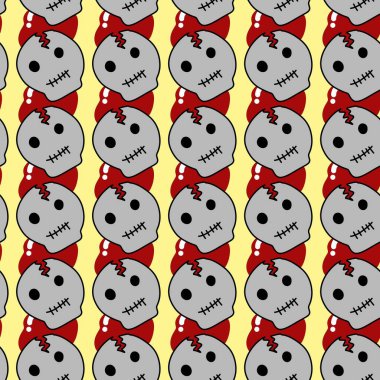 Kafatası ve kan çizgi filminin kusursuz deseni