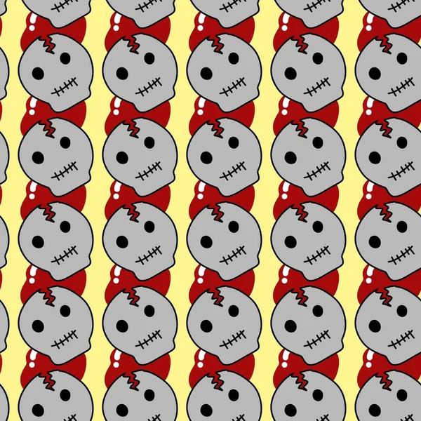 Seamless Pattern Skull Blood Cartoon — Stock Photo, Image