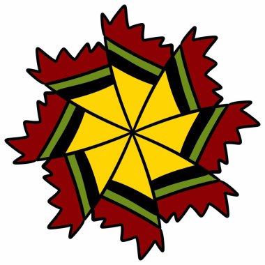 Dekoratif geometrik şekiller, simetrik desen, etnik sanat, dekoratif arkaplan 