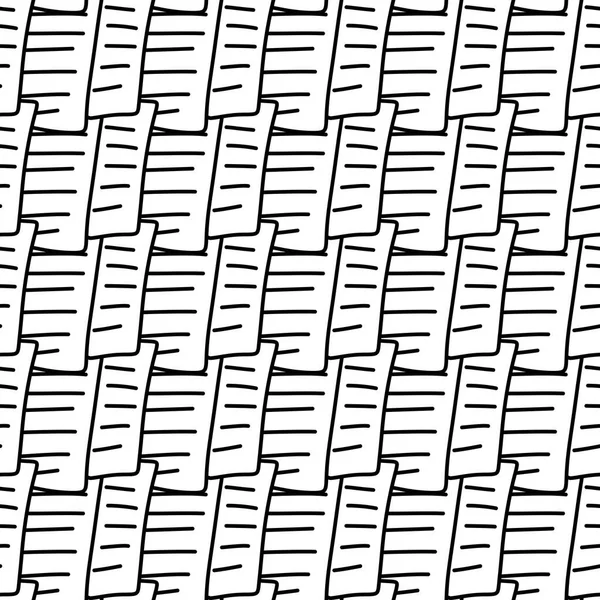 stock image hand drawn seamless pattern with abstract black and white stripes on white background. 