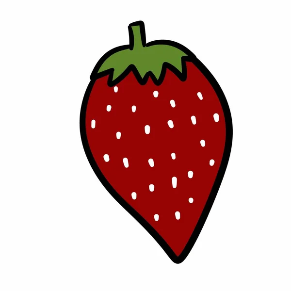 草莓图标 轮廓风格 — 图库照片