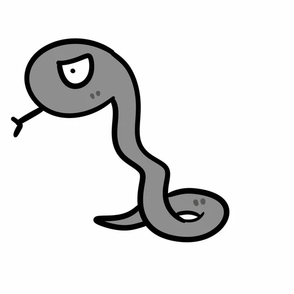 白色背景的蛇漫画 — 图库照片