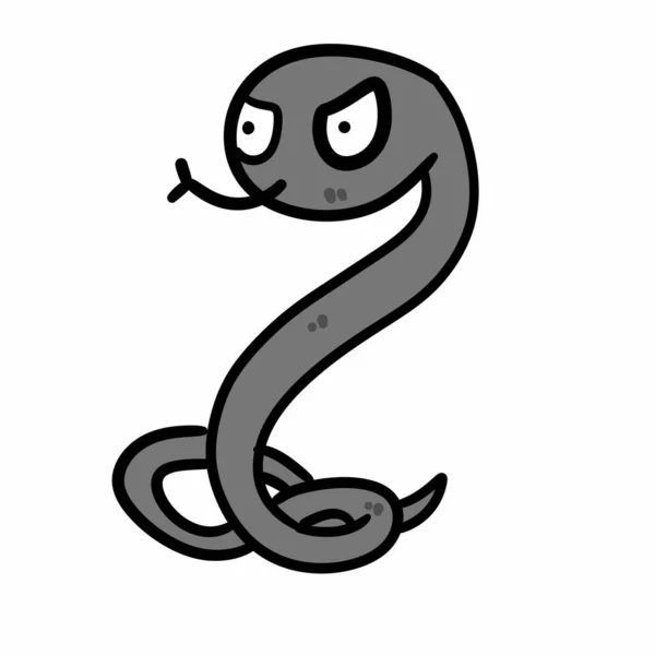 白色背景的蛇漫画 — 图库照片